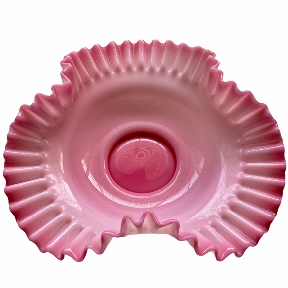 Vintage Victorian Fluted Crimped Glass Centerpiece - Picture 2 of 10